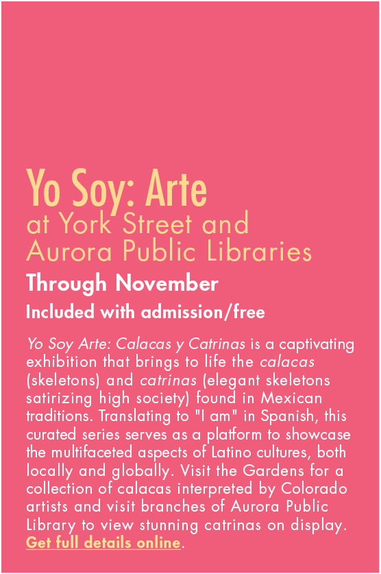 Yo Soy: Arte at York Street and Aurora Public Libraries Through November Included with admission/free Yo Soy Arte: Ca...