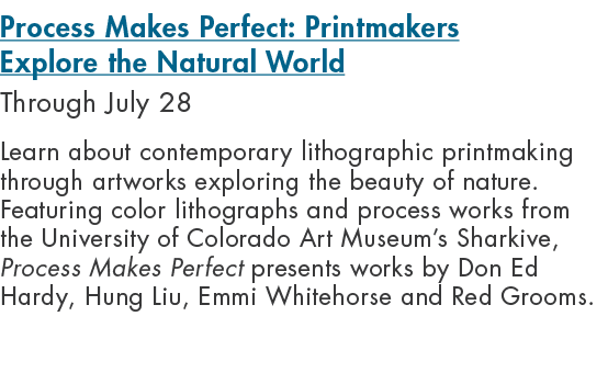 Process Makes Perfect: Printmakers Explore the Natural World Through July 28 Learn about contemporary lithographic pr...