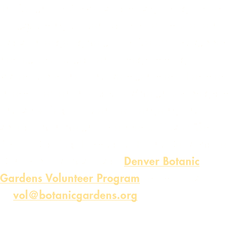 The Volunteer Services team is gearing up for a busy spring season – a perfect time to join us as an ongoing voluntee...