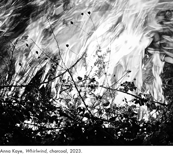 Anna Kaye, Whirlwind, charcoal, 2023