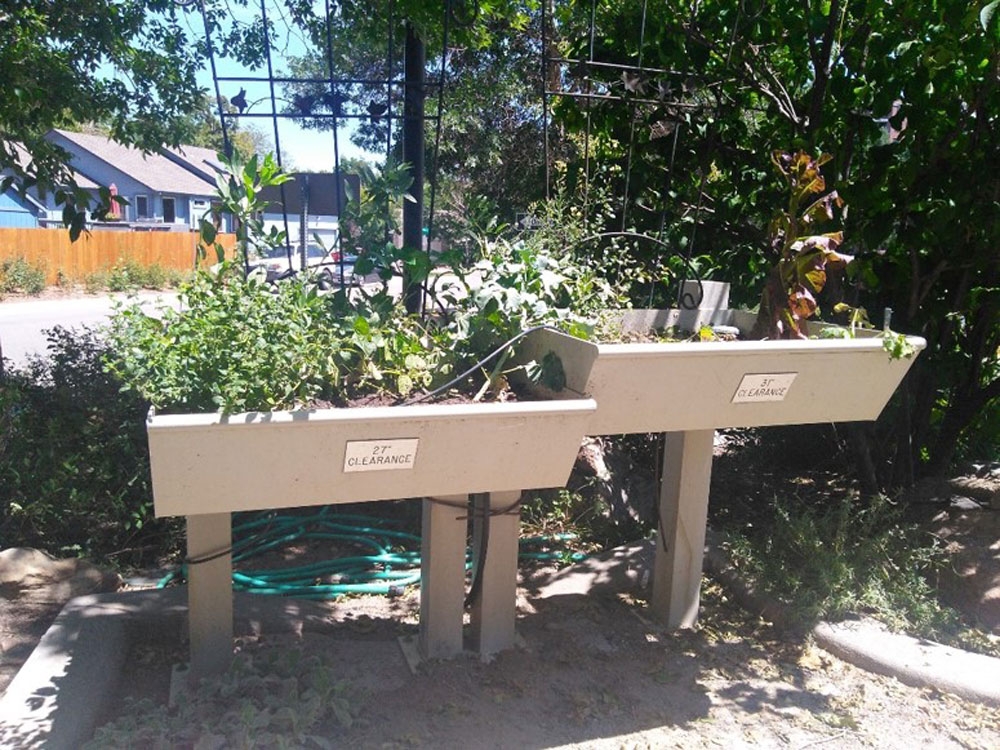 Examples of wheelchair-accessible raised planter beds.