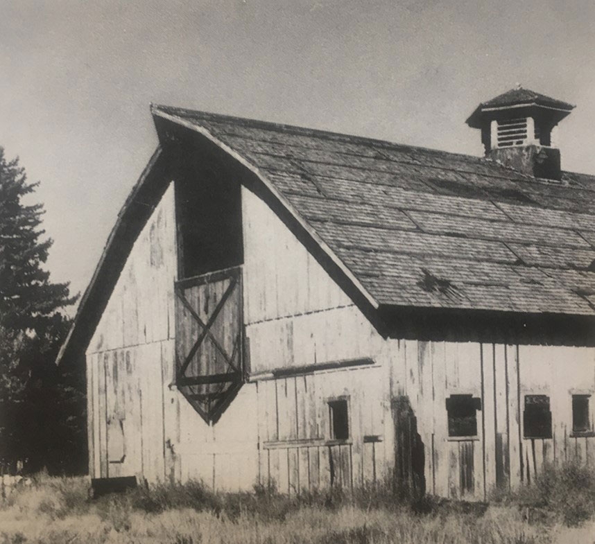 Green Family Barn 1975: Historic photo of the Green Family Barn on Hildebrand Ranch