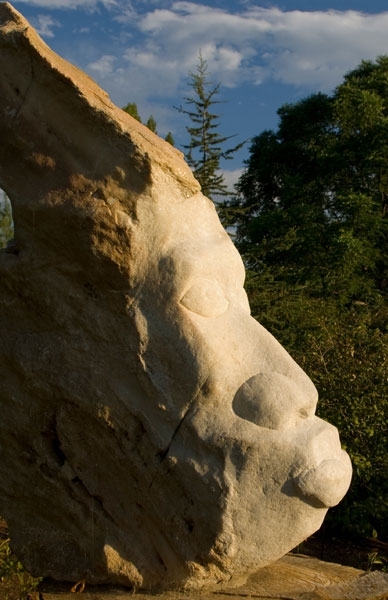 stone statue of face
