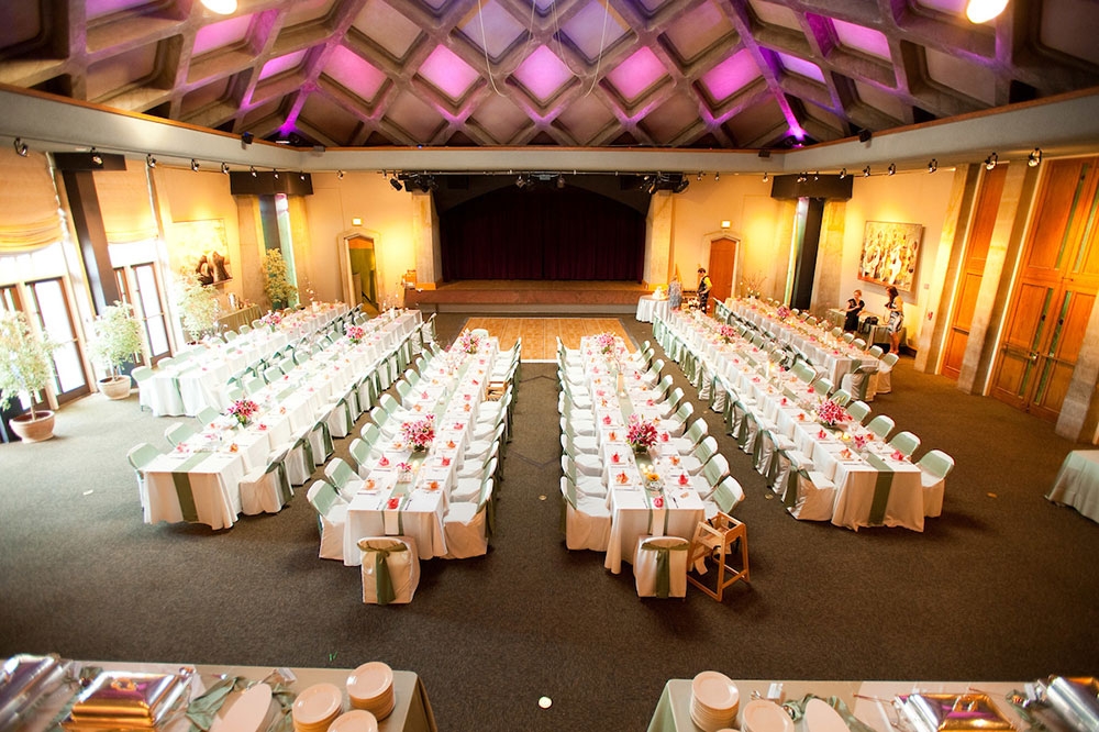 Mitchell Hall set up for a wedding party