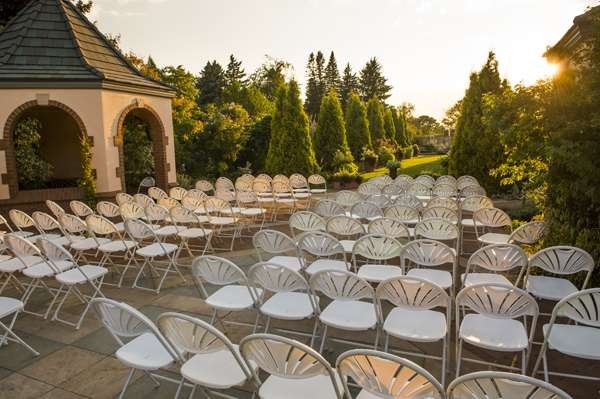 Chairs set up in the Romantic Gardens