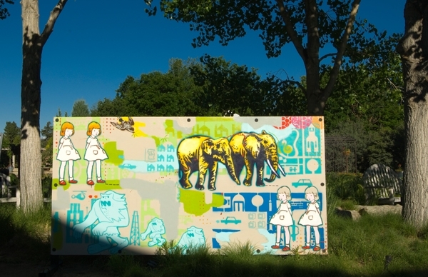 painting amongst plants