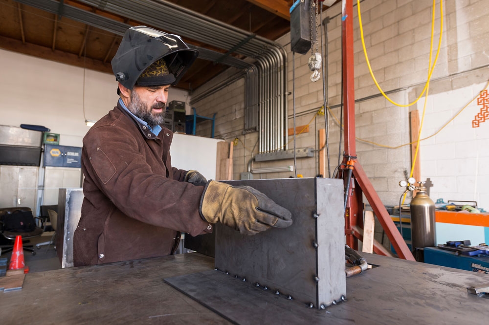 mike whiting working in his shop