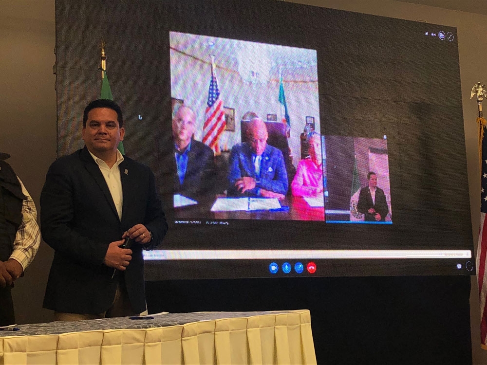 MOU signing video call