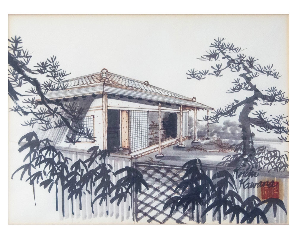 Koichi Kawana, Japanese Teahouse, ink, ca. 1965.