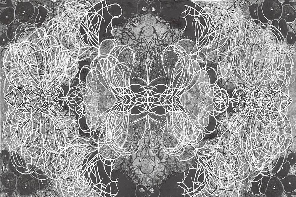 Laura Ahola-Young, "ThongWeed," graphite, 2021.