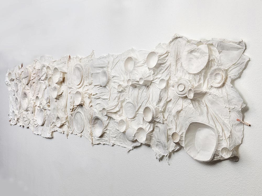 Sammy Lee, “A Very Proper Table Setting,” hanji (Korean mulberry paper), ongoing series, 2017 - present. 