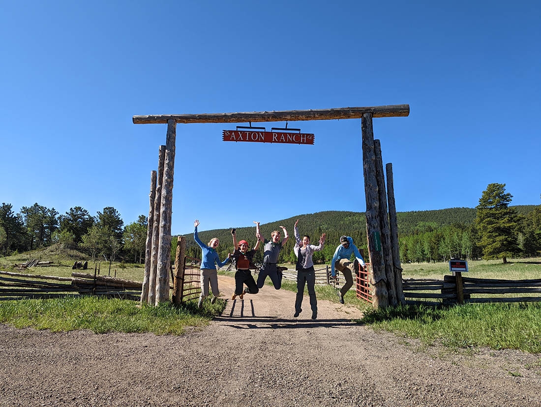 Interns and staff at Axton ranch