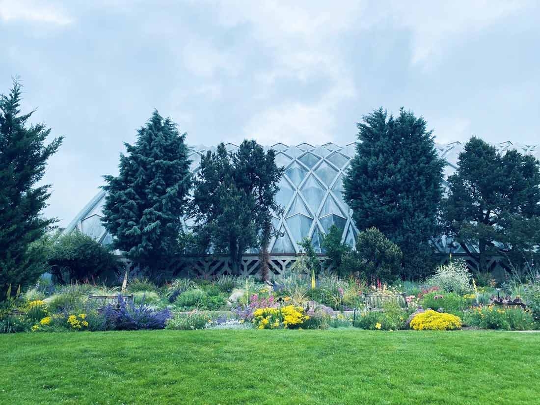 Water-Smart Garden in front of the Boettcher Memorial Tropical Conservatory