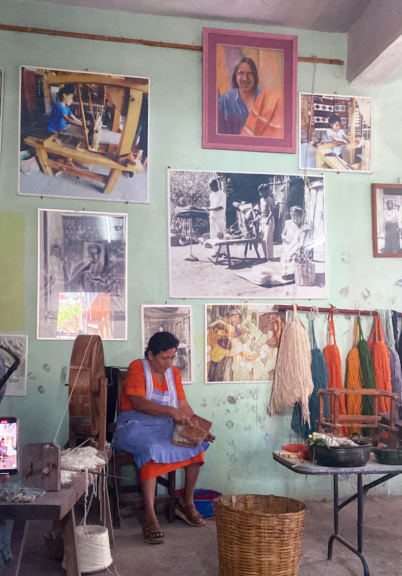 A Mexican woman creating textiles by hand