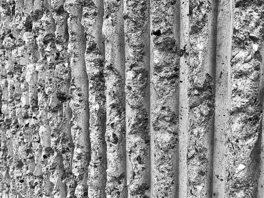 Pick-hammered concrete