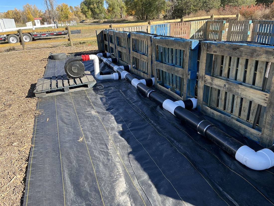 Air pump attached to PVC frame 