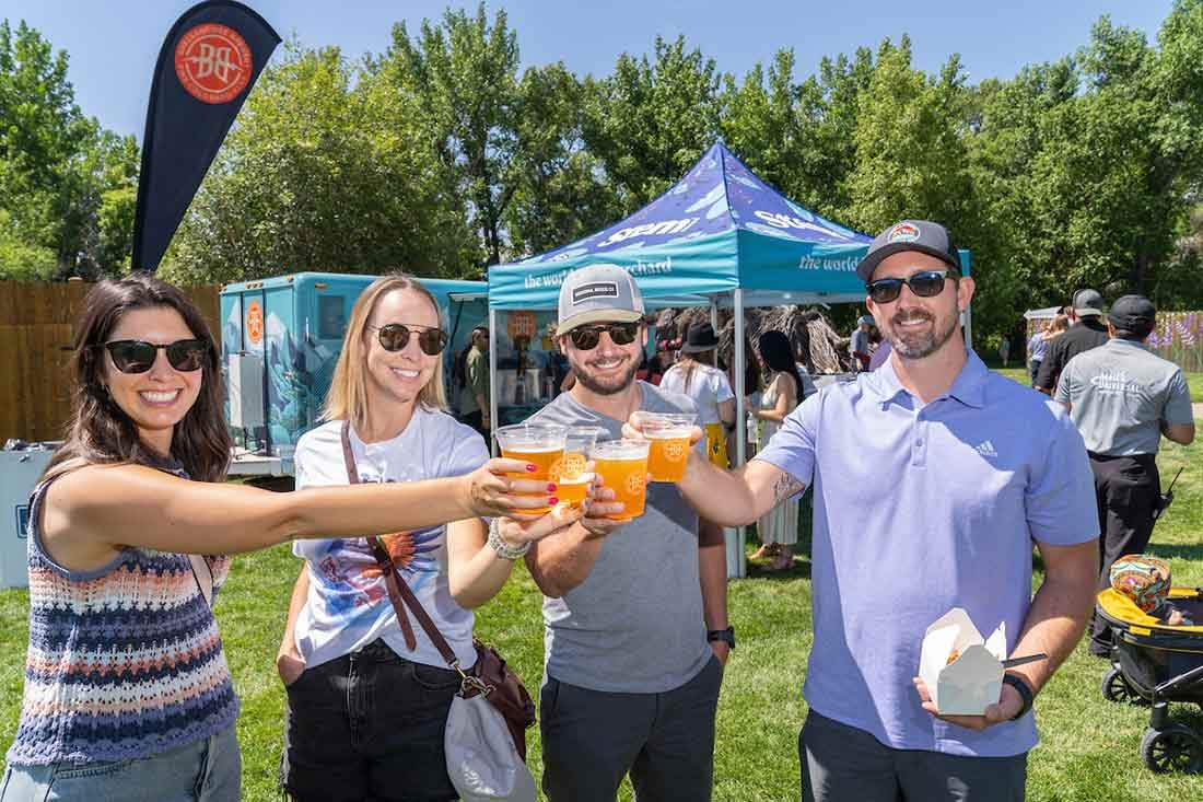 People drinking beer at Lavender Festival