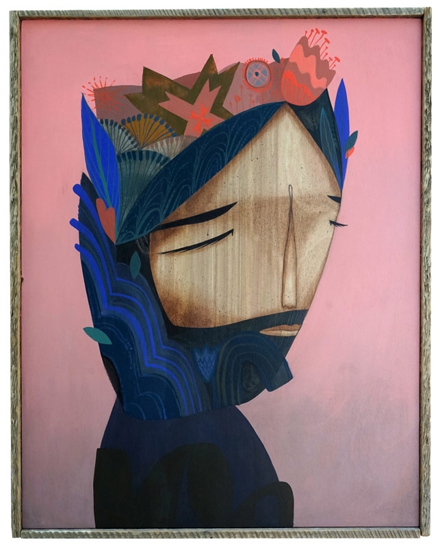 Jaime Molina, "Problems/Oscillations," acrylic on wood panel, 2021.