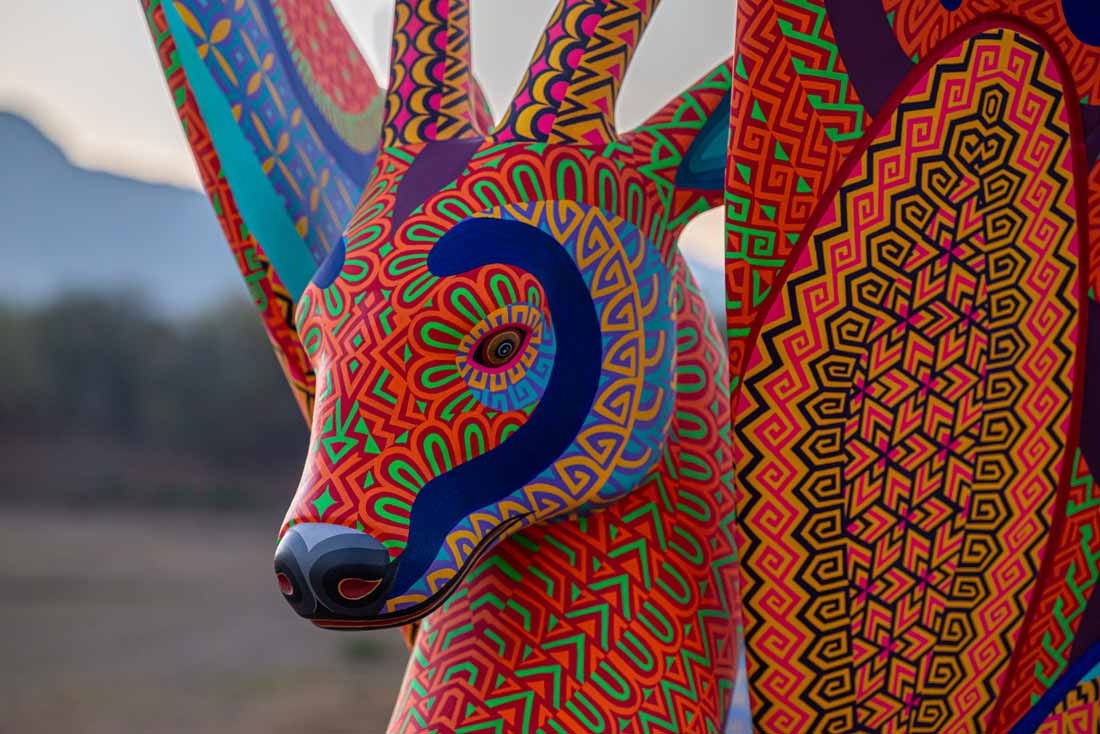 Jacobo and María Ángeles, "Deer-Butterfly" (detail), fiberglass and acrylic paint, 2024.