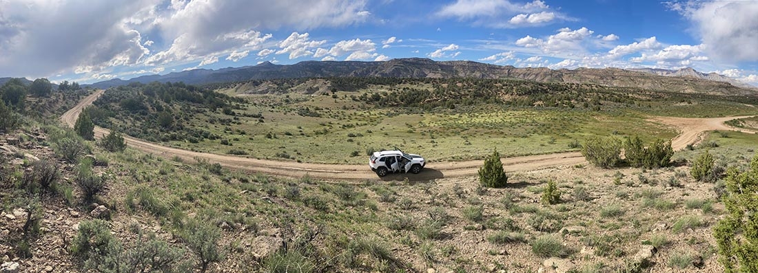 Drone image of the road