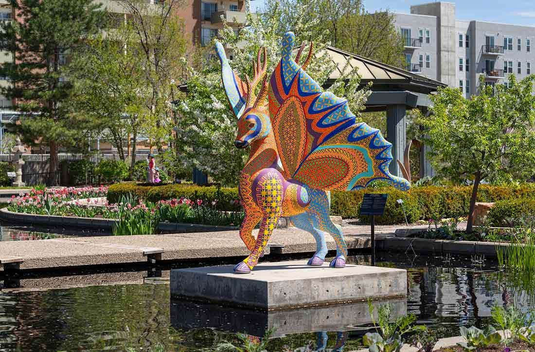 Jacobo and María Ángeles, "Deer-Butterfly," fiberglass and acrylic paint, 2024.