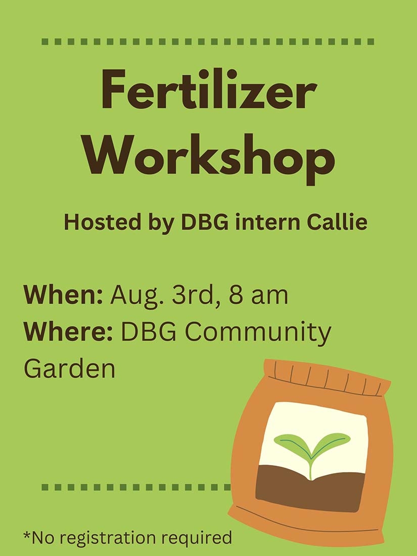 Green poster advertising fertilizer workshop