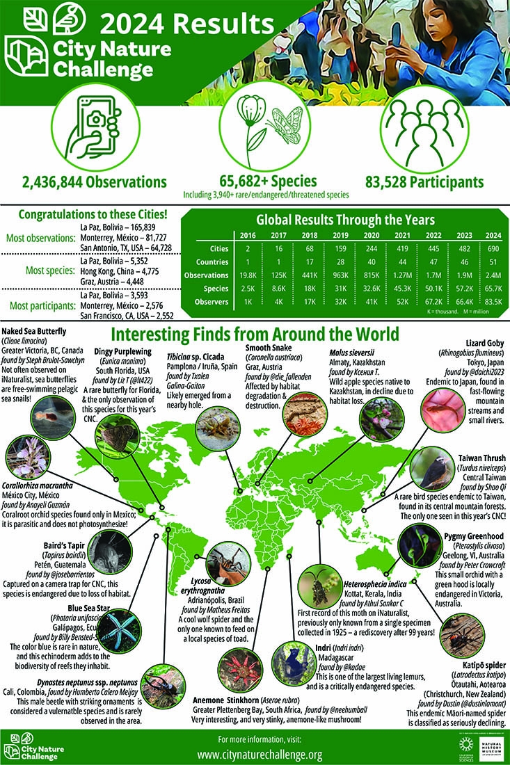Graph of City Nature Challenge 2024 Results