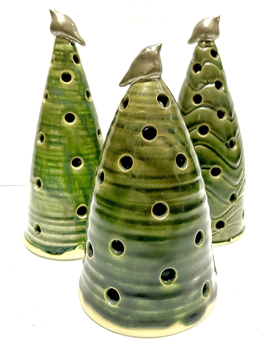 Christmas tree-shaped votive covers