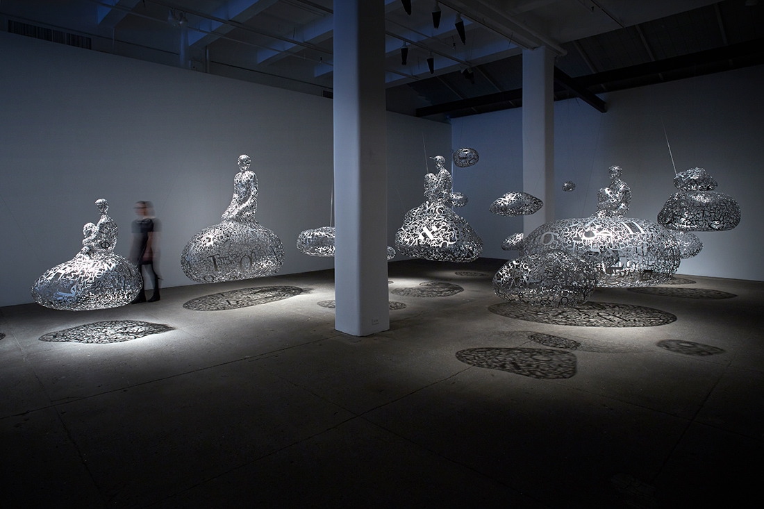 Jaume Plensa, "Talking Continents," steel, 2013. Installation view, Galerie Lelong, New York, New York, 2013. © 2025 Artists Rights Society (ARS), New York / VEGAP, Madrid. Photo by Michael Bodycomb, courtesy of Galerie Lelong.